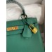 Hermes Kelly Sellier 25CM Handmade Bag In Malachite Epsom Calfskin