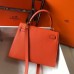 Hermes Orange Epsom Kelly 25cm Sellier Handmade Bag