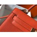 Hermes Orange Epsom Kelly 25cm Sellier Handmade Bag