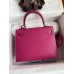 Hermes Kelly Sellier 25 Handmade Bag In Rose Purple Epsom Calfskin