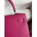 Hermes Kelly Sellier 25 Handmade Bag In Rose Purple Epsom Calfskin