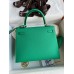 Hermes Kelly Sellier 25cm Handmade Bag In Vert Jade Epsom Calfskin
