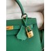 Hermes Kelly Sellier 25cm Handmade Bag In Vert Vertigo Epsom Calfskin