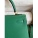 Hermes Kelly Sellier 25cm Handmade Bag In Vert Vertigo Epsom Calfskin