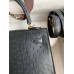 Hermes Kelly Sellier 25 Handmade Bag In Black Ostrich Leather