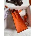 Hermes Kelly Sellier 25 Handmade Bag In Orange Ostrich Leather