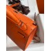 Hermes Kelly Sellier 25 Handmade Bag In Orange Ostrich Leather