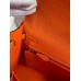 Hermes Kelly Sellier 25 Handmade Bag In Orange Ostrich Leather