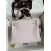 Hermes Kelly Retourne 25 Handmade Bag In Mauve Pale Swift Calfskin