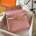 Hermes Kelly Retourne 25 Handmade Bag In Pink Swift Calfskin