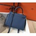 Hermes Kelly 25cm Retourne Bag In Agate Blue Clemence Leather