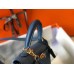 Hermes Kelly 25cm Retourne Bag In Agate Blue Clemence Leather