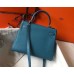 Hermes Blue Jean Clemence Kelly 25cm PHW Bag