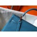 Hermes Blue Jean Clemence Kelly 25cm PHW Bag