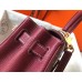 Hermes Bordeaux Clemence Kelly 28cm Bag