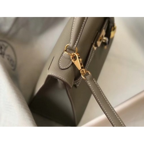 Hermes 35cm Gris Asphalt Epsom Leather Palladium Kelly Sellier Bag -  Yoogi's Closet