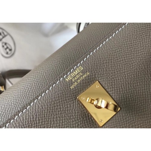 Replica Hermes Kelly 25cm Sellier Bag In White Epsom Leather