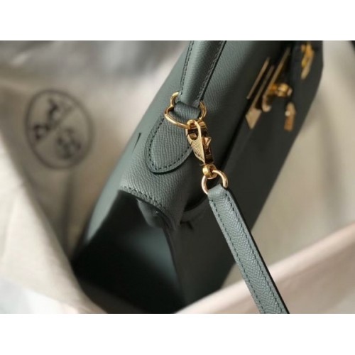 Replica Hermes Kelly Pochette Bag In Vert Amande Epsom Leather