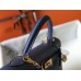 Hermes Kelly 28cm Sellier Bag In Blue Agate Epsom Leather