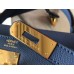 Hermes Kelly 28cm Sellier Bag In Blue Agate Epsom Leather