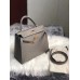 Hermes Kelly 25cm Handmade Bag In Gris Asphalt Ostrich Skin