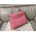 Hermes Kelly 25cm Handmade Bag In Terre Cutie Ostrich Skin