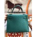 Hermes Kelly 25cm Handmade Bag In Vert Vertigo Ostrich Skin
