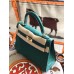 Hermes Kelly 25cm Handmade Bag In Vert Vertigo Ostrich Skin