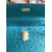 Hermes Kelly 25cm Handmade Bag In Vert Vertigo Ostrich Skin