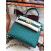 Hermes Kelly 25cm Handmade Bag In Vert Vertigo Ostrich Skin