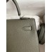 Hermes Kelly Sellier 28 Handmade Bag In Vert De Gris Epsom Calfskin