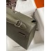 Hermes Kelly Sellier 28 Handmade Bag In Vert De Gris Epsom Calfskin