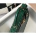 Hermes Kelly 28cm Bag In Green Embossed Crocodile GHW