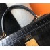 Hermes Kelly 28cm Bag In Black Embossed Crocodile GHW