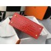 Hermes Kelly 28cm Bag In Red Embossed Crocodile GHW