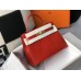 Hermes Kelly 28cm Bag In Red Embossed Crocodile GHW