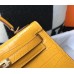 Hermes Kelly 28cm Bag In Yellow Embossed Crocodile GHW