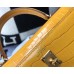 Hermes Kelly 28cm Bag In Yellow Embossed Crocodile GHW