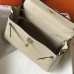 Hermes Kelly 28cm Retourne Bag In Beton Clemence Leather