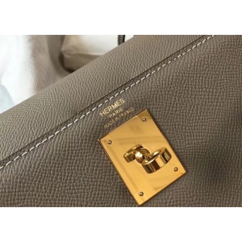 Hermes Gris Asphalt Epsom Kelly 28cm Sellier Bag GHW 