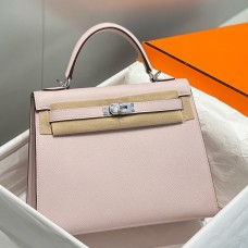 Hermes Kelly 28cm Sellier Bag In Mauve Pale Epsom Leather