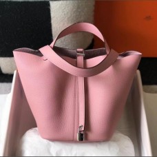 Hermes Picotin Lock 18 Bag In Pink Clemence Leather