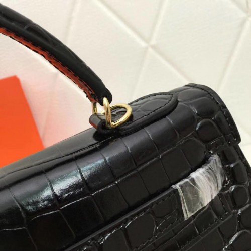 Hermès Black Crocodile Kelly 32cm Bag