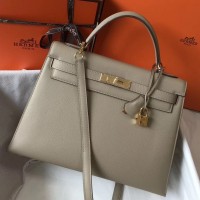 Hermes Kelly 32cm Sellier Bag In Tourterelle Epsom Leather Hermes Kelly 32cm Sellier Bag In Tourterelle Epsom Leather
