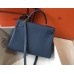Hermes Kelly 32cm Bag In Blue Agate Clemence Leather GHW
