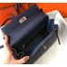 Hermes Kelly 32cm Bag In Dark Blue Clemence Leather PHW