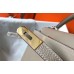 Hermes Kelly 32cm Bag In Gris Tourterelle Clemence Leather GHW