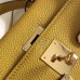 Hermes Kelly 32cm Bag In Yellow Clemence Leather GHW