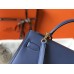 Hermes Kelly 32cm Sellier Bag In Blue Agate Epsom Leather