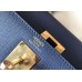 Hermes Kelly 32cm Sellier Bag In Blue Agate Epsom Leather